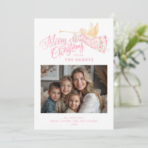 Pastel Roze Engel Prettig Kerst Foto