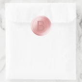 Pastel Roze Enkele Letter Wax Seal Look Sticker (Tas)