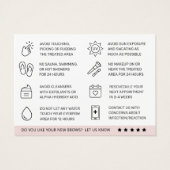Pastel Roze Eyebrow Tint Aftercare Kaart (Achterkant)