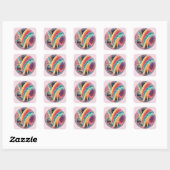 Pastel Roze Fantasie Sticker #00001 – Aanpasbaar (Vel)