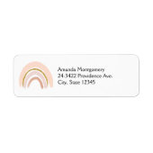 Pastel Roze & Faux Glitter Boho Regenboog Etiket (Voorkant)