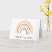 Pastel Roze & Faux Glitter Boho Regenboog Get Well Kaart (Gele Bloem)