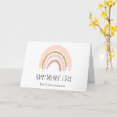 Pastel Roze & Faux Glitter Boho Regenboog Kaart (Gele Bloem)