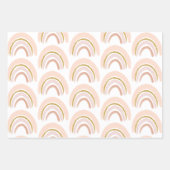 Pastel Roze & Faux Glitter Boho Regenboog Patroon Inpakpapier Vel (Voorkant)
