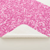 Pastel Roze Faux Glitter Print Sherpa Deken (3/4)