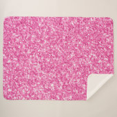 Pastel Roze Faux Glitter Print Sherpa Deken (Voorkant (horizontaal))
