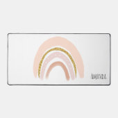 Pastel Roze & Faux Glitter Regenboog Boho Bureaumat (Voorkant)