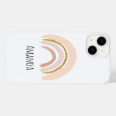Pastel Roze & Faux Glitter Regenboog Boho Case-Mate iPhone Case (Achterkant (horizontaal))