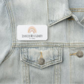 Pastel Roze & Faux Glitter Regenboog Boho Naamplaatje (In situ)