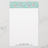 Pastel roze flamingo's groen patroon briefpapier (Voorkant)