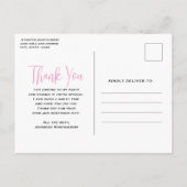 Pastel roze flamingo's groen patroon dank u briefkaart (Achterkant)