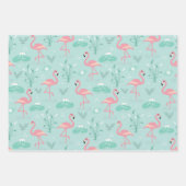 Pastel roze flamingo's groen patroon inpakpapier vel (Voorkant)
