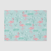 Pastel roze flamingo's groen patroon tissuepapier (Voorkant)