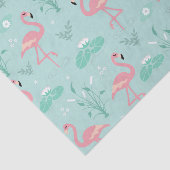 Pastel roze flamingo's groen patroon tissuepapier (Detail)
