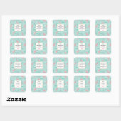 Pastel Roze Flamingo's Groene Patroon Keuken Vierkante Sticker (Vel)