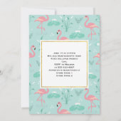 Pastel Roze Flamingo's op Groen Patroon Baby showe Kaart (Achterkant)