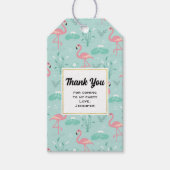 Pastel roze flamingo's patroon dank u cadeaulabel (Voorkant)