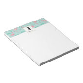 Pastel roze flamingo's patroon Monogram Notitieblok (Schuin)