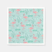 Pastel roze flamingo's patroon servet (Voorkant)