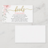 Pastel roze floral breng een boekomsluitingskaart  informatiekaartje (Voorkant / Achterkant)