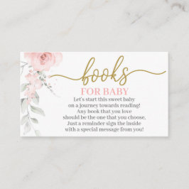 Pastel roze floral breng een boekomsluitingskaart  informatiekaartje