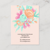 Pastel roze florale logo juwelen oorringend kettin visitekaartje (Achterkant)