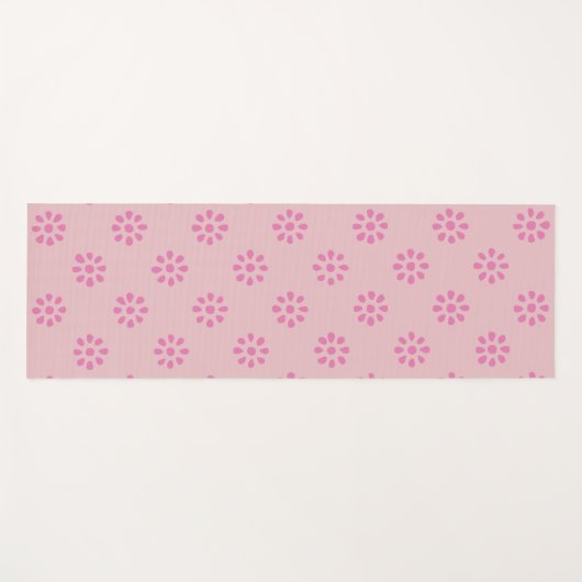 Pastel Roze Flowers Boho esthetisch Patroon Yogamat (Voorkant (horizontaal))