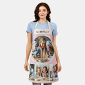 Pastel Roze Fotocollage Persoonlijke Keuken Schort (Gedragen)