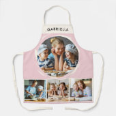 Pastel Roze Fotocollage Persoonlijke Keuken Schort (Voorkant)
