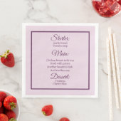 Pastel roze gedrukt menu gepersonaliseerd servet (Insitu)