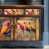  pastel roze geel blauw papegaaien tissuepapier