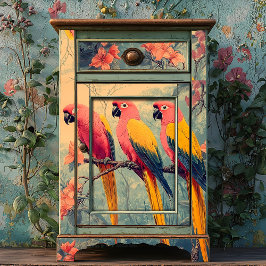  pastel roze geel blauw papegaaien tissuepapier