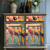  pastel roze geel blauw papegaaien tissuepapier