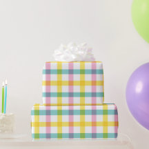 Pastel Roze Geel Blauw Rut Patroon Paasfeest Meisj