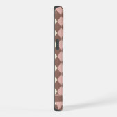 Pastel roze geel bruin Argyle iPhone Hoesje (Rechterkant)