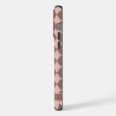 Pastel roze geel bruin Argyle iPhone Hoesje (Linkerkant)