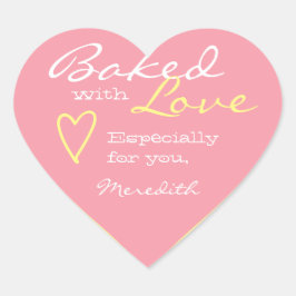 Pastel Roze Geel Eenvoudig gemaakt Liefde Heart Vo Hart Sticker