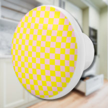 Pastel Roze Geel Geruite Checkerboard 