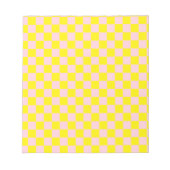 Pastel Roze Geel Geruite Checkerboard  Notitieblok (Voorkant)