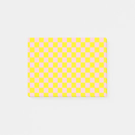 Pastel Roze Geel Geruite Checkerboard Post-it® Notes