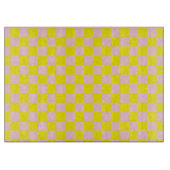 Pastel Roze Geel Geruite Checkerboard  Snijplank (Voorkant)