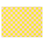 Pastel Roze Geel Geruite Checkerboard  Tafelkleed (Voorkant (Horizontaal))