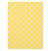 Pastel Roze Geel Geruite Checkerboard  Tafelkleed (Voorkant)