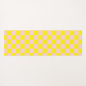 Pastel Roze Geel Geruite Checkerboard  Yogamat (Achterkant (horizontaal))