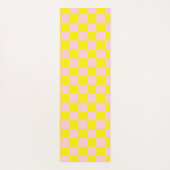 Pastel Roze Geel Geruite Checkerboard  Yogamat (Achterkant)