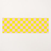 Pastel Roze Geel Geruite Checkerboard  Yogamat (Voorkant (horizontaal))