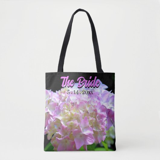 pastel roze geel paarse hortensia bloemen Bruid Tote Bag (Voorkant)