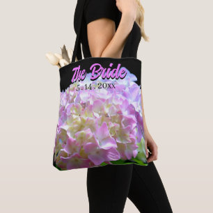 pastel roze geel paarse hortensia bloemen Bruid Tote Bag