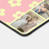 Pastel roze geel schattig madeliefje naam fotocoll bureaumat (Hoek)
