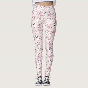 Pastel Roze Geest Halloween Kawaii Patroon Leggings